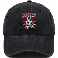 Norway Soccer Fan Washed Cotton Baseball Cap Norwegian Football Supporter Fan Gift