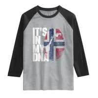 It's in My DNA Raglan Shirt Norwegian Norway Map Flag Pride