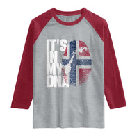 It's in My DNA Raglan Shirt Norwegian Norway Map Flag Pride