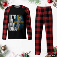 It's in My DNA Plaid Pajama Set Sweden Sverige Swedish Map Flag