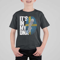 It's in My DNA T Shirt For Kid Sweden Sverige Swedish Map Flag