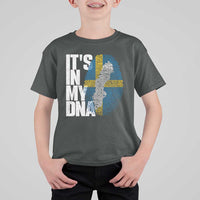 It's in My DNA T Shirt For Kid Sweden Sverige Swedish Map Flag
