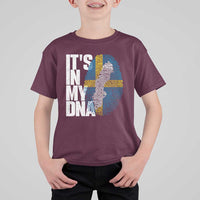 It's in My DNA T Shirt For Kid Sweden Sverige Swedish Map Flag