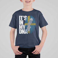It's in My DNA T Shirt For Kid Sweden Sverige Swedish Map Flag