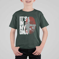 It's in My DNA T Shirt For Kid Denmark Map Flag Danish Gift