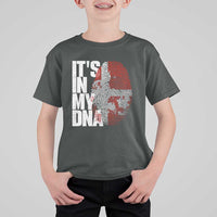 It's in My DNA T Shirt For Kid Denmark Map Flag Danish Gift