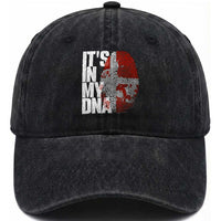 It's in My DNA Washed Cotton Baseball Cap Denmark Map Flag Danish Gift