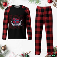 Norwegian Viking Ship Flag Boat Norway Heritage Plaid Pajama Set