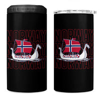 Norwegian Viking Ship Flag Boat Norway Heritage 4 in 1 Can Cooler Tumbler