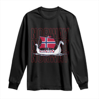 Norwegian Viking Ship Flag Boat Norway Heritage Long Sleeve Shirt
