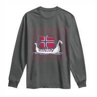 Norwegian Viking Ship Flag Boat Norway Heritage Long Sleeve Shirt