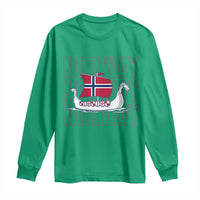 Norwegian Viking Ship Flag Boat Norway Heritage Long Sleeve Shirt