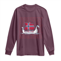 Norwegian Viking Ship Flag Boat Norway Heritage Long Sleeve Shirt
