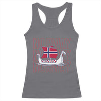 Norwegian Viking Ship Flag Boat Norway Heritage Racerback Tank Top