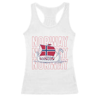 Norwegian Viking Ship Flag Boat Norway Heritage Racerback Tank Top