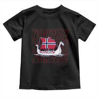 Norwegian Viking Ship Flag Boat Norway Heritage Toddler T Shirt