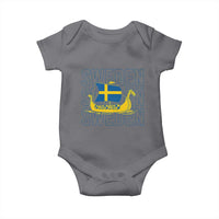 Swedish Viking Ship Sverige Sweden Flag Boat Viking Baby Onesie