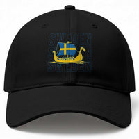 Swedish Viking Ship Sverige Sweden Flag Boat Viking Baseball Cap