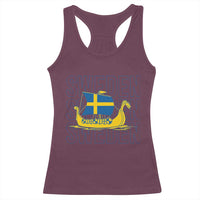 Swedish Viking Ship Sverige Sweden Flag Boat Viking Racerback Tank Top