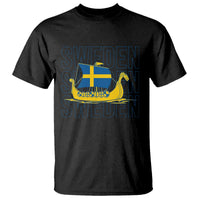 Swedish Viking Ship Sverige Sweden Flag Boat Viking T Shirt