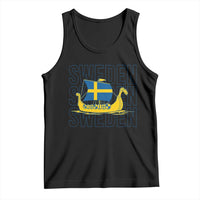 Swedish Viking Ship Sverige Sweden Flag Boat Viking Tank Top