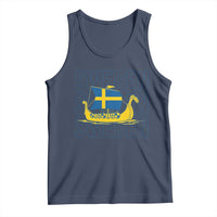 Swedish Viking Ship Sverige Sweden Flag Boat Viking Tank Top