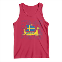 Swedish Viking Ship Sverige Sweden Flag Boat Viking Tank Top