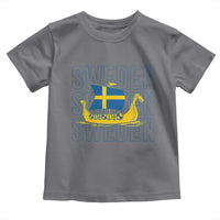 Swedish Viking Ship Sverige Sweden Flag Boat Viking Toddler T Shirt
