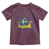 Swedish Viking Ship Sverige Sweden Flag Boat Viking Toddler T Shirt