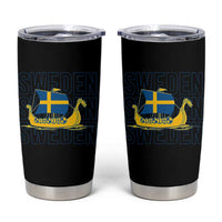Swedish Viking Ship Sverige Sweden Flag Boat Viking Tumbler Cup