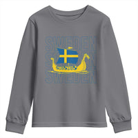 Swedish Viking Ship Sverige Sweden Flag Boat Viking Youth Sweatshirt