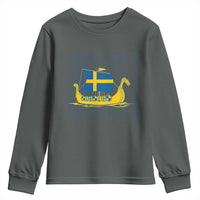 Swedish Viking Ship Sverige Sweden Flag Boat Viking Youth Sweatshirt
