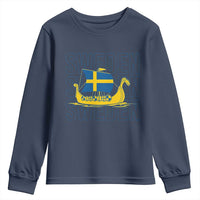 Swedish Viking Ship Sverige Sweden Flag Boat Viking Youth Sweatshirt