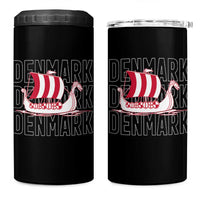 Denmark Flag Viking Ship Danes Danish Roots Dansk Denmark 4 in 1 Can Cooler Tumbler