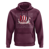Denmark Flag Viking Ship Danes Danish Roots Dansk Denmark Hoodie