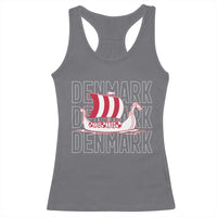 Denmark Flag Viking Ship Danes Danish Roots Dansk Denmark Racerback Tank Top