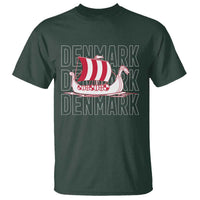 Denmark Flag Viking Ship Danes Danish Roots Dansk Denmark T Shirt