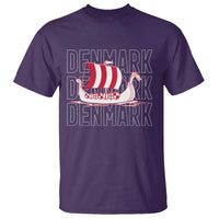 Denmark Flag Viking Ship Danes Danish Roots Dansk Denmark T Shirt