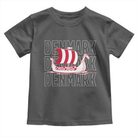 Denmark Flag Viking Ship Danes Danish Roots Dansk Denmark Toddler T Shirt