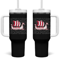 Denmark Flag Viking Ship Danes Danish Roots Dansk Denmark Tumbler With Handle