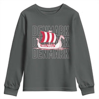 Denmark Flag Viking Ship Danes Danish Roots Dansk Denmark Youth Sweatshirt