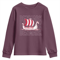 Denmark Flag Viking Ship Danes Danish Roots Dansk Denmark Youth Sweatshirt