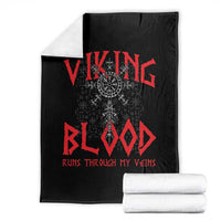 Viking Blood Runs Through My Veins Throw Blanket Compass Vegvisir Nordic Rune Celtic
