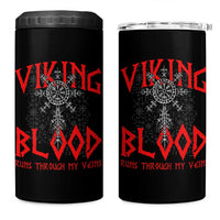 Viking Blood Runs Through My Veins 4 in 1 Can Cooler Tumbler Compass Vegvisir Nordic Rune Celtic