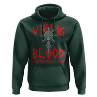 Viking Blood Runs Through My Veins Hoodie Compass Vegvisir Nordic Rune Celtic
