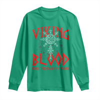 Viking Blood Runs Through My Veins Long Sleeve Shirt Compass Vegvisir Nordic Rune Celtic