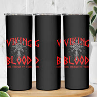 Viking Blood Runs Through My Veins Skinny Tumbler Compass Vegvisir Nordic Rune Celtic