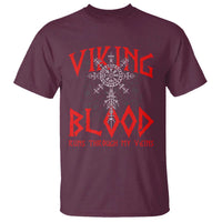 Viking Blood Runs Through My Veins T Shirt Compass Vegvisir Nordic Rune Celtic