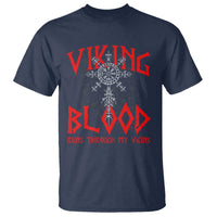 Viking Blood Runs Through My Veins T Shirt Compass Vegvisir Nordic Rune Celtic