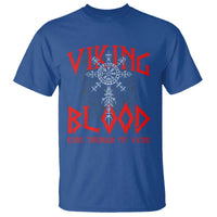 Viking Blood Runs Through My Veins T Shirt Compass Vegvisir Nordic Rune Celtic